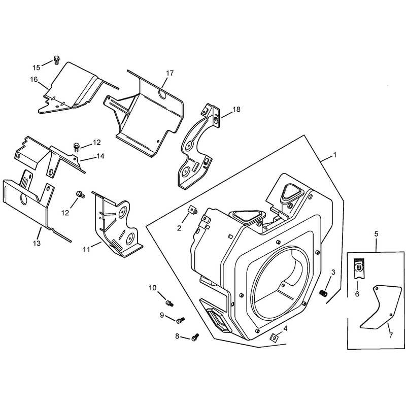 Blower Housing and Baffle Assembly Kohler CH745-0012