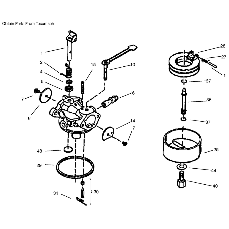 Carburetor No. 640086 (model No. 38170 Only)