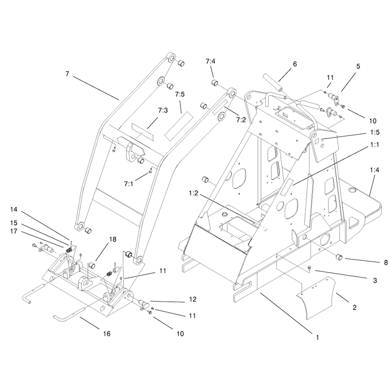 Frame and Loader Arm Assembly