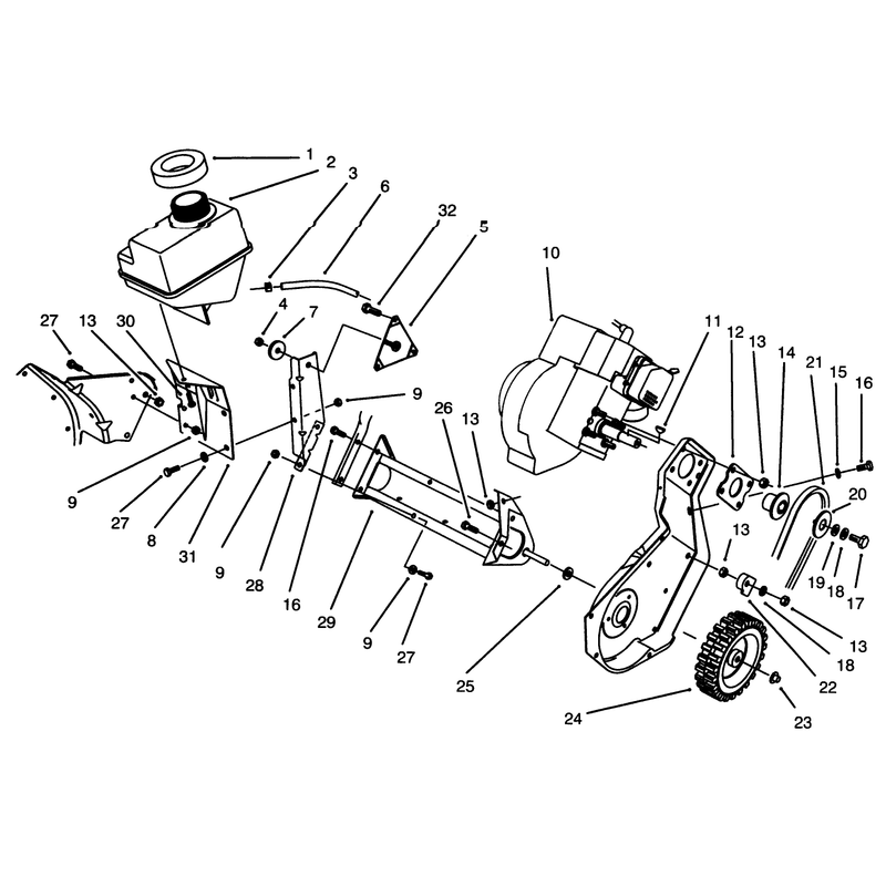 Engine & Frame Assembly Model 38191 (recoil)