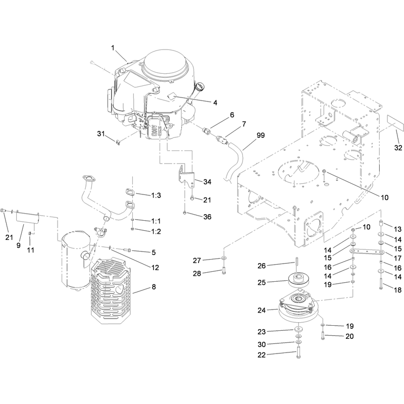 Engine and Clutch Assembly