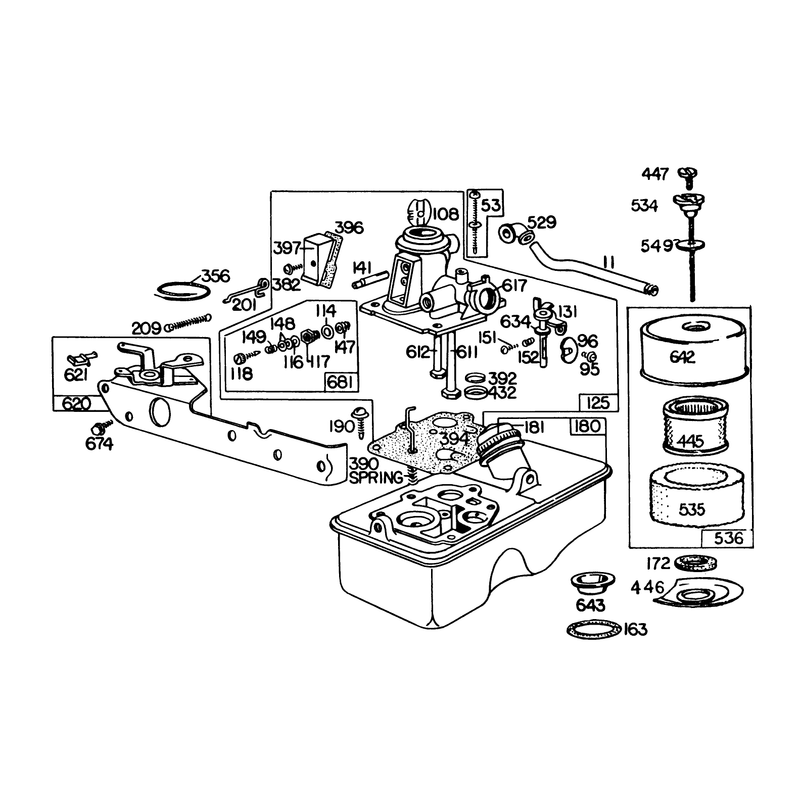 Carburetor Assembly Model No 110908-0380-03