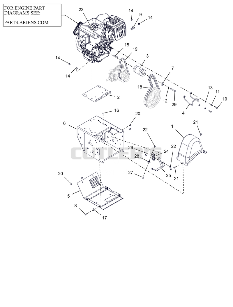 Engine Frame and Belt Drive