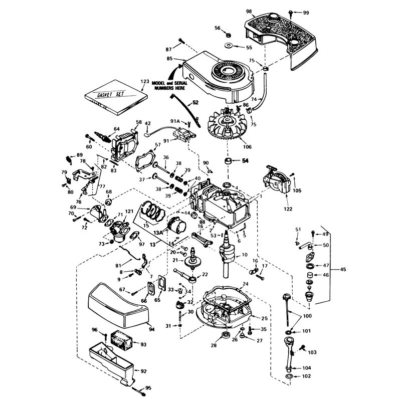 Engine Tecumseh Model No Tnt 100-10077e