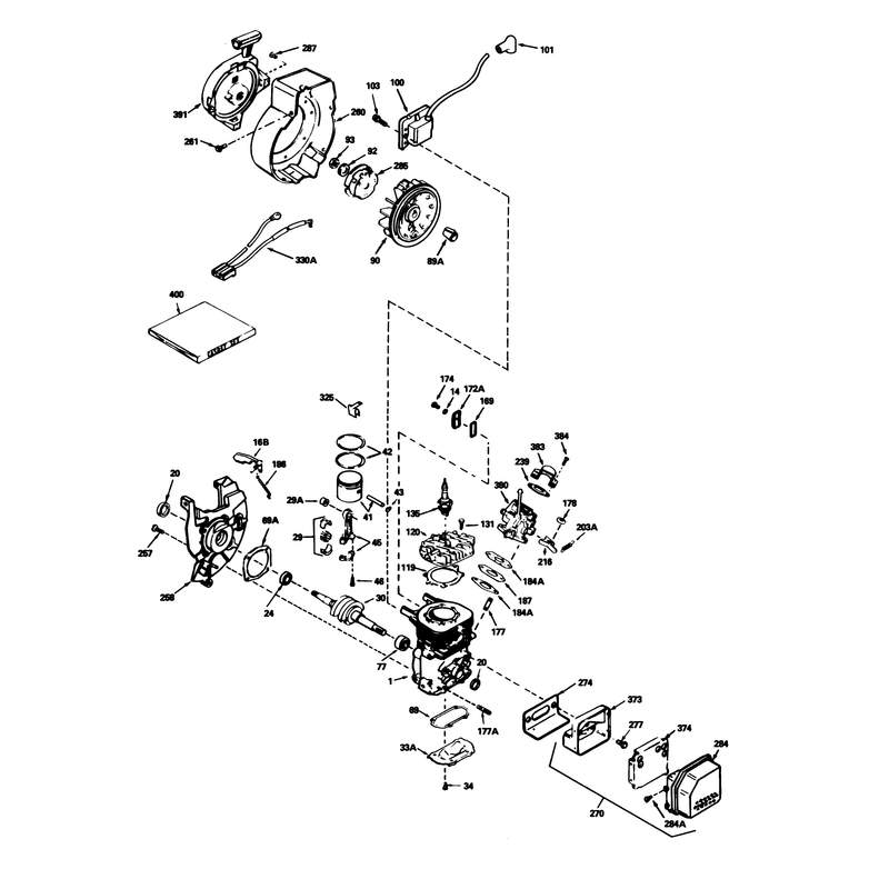 Engine Tecumseh Model No. Hsk600 Type 1667p (model No. 38195 Only)