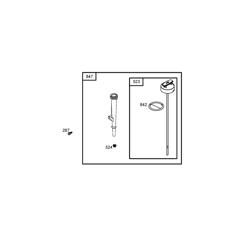 Oil Tube and Dipstick Assembly Briggs and Stratton 126302-0245-E1