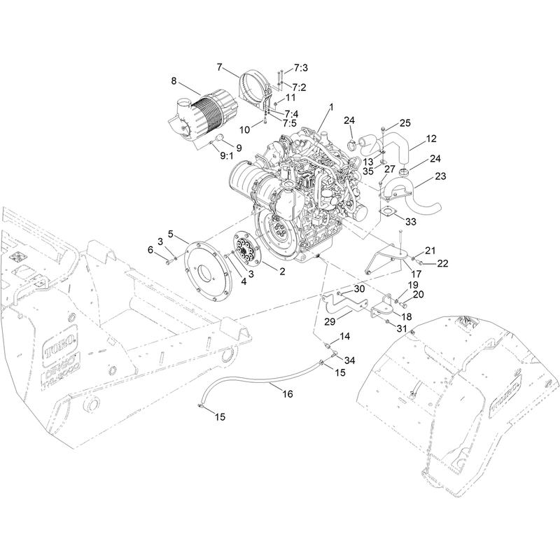 Engine and Air Cleaner Assembly