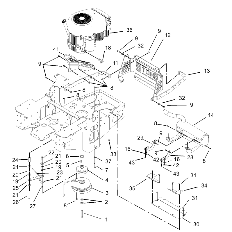 Engine and Clutch Assembly