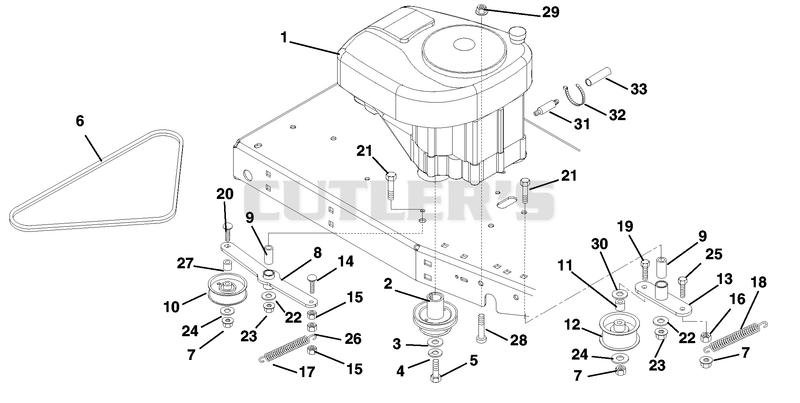 Engine, Belts And Idlers
