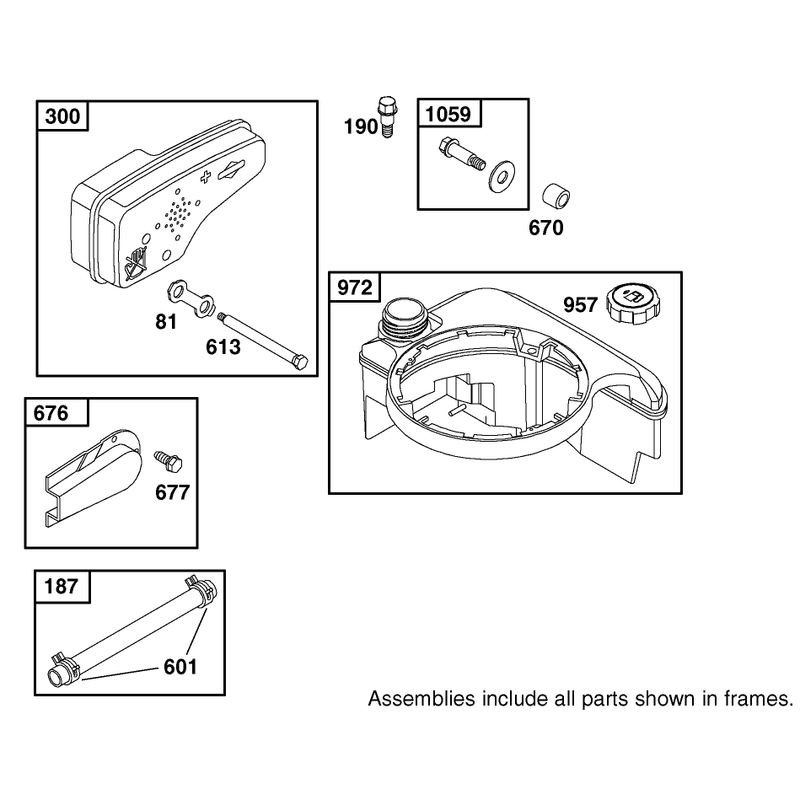 Muffler and Fuel Tank Assembly Briggs and Stratton Model 12F802-1770-B1