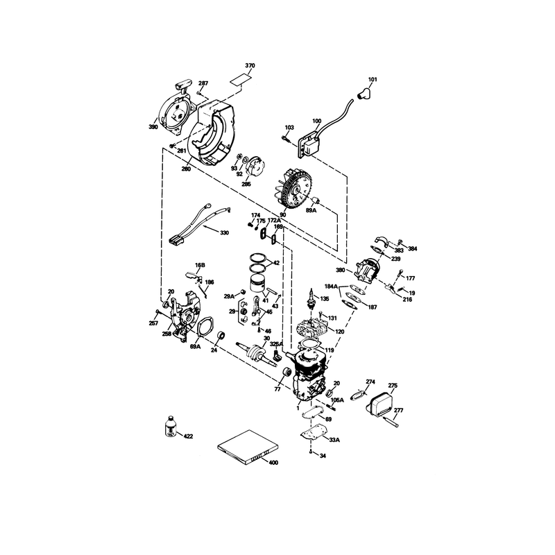 Engine Tecumseh Model No. Hsk600 Type 1680r (model 38176 Only)