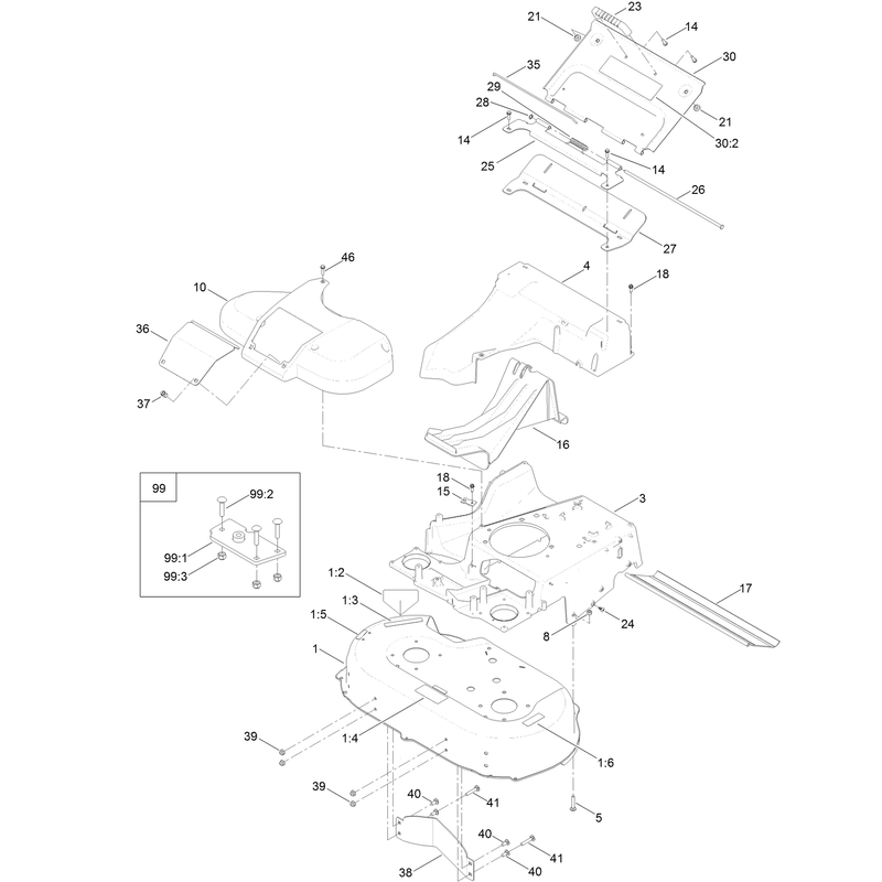 Deck Frame and Chute Assembly