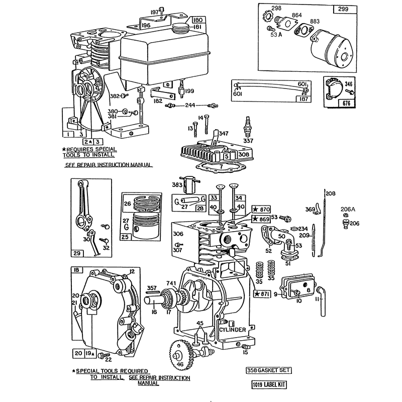 Engine Briggs & Stratton Model No. 80332 Type No. 1655-01 (continued)