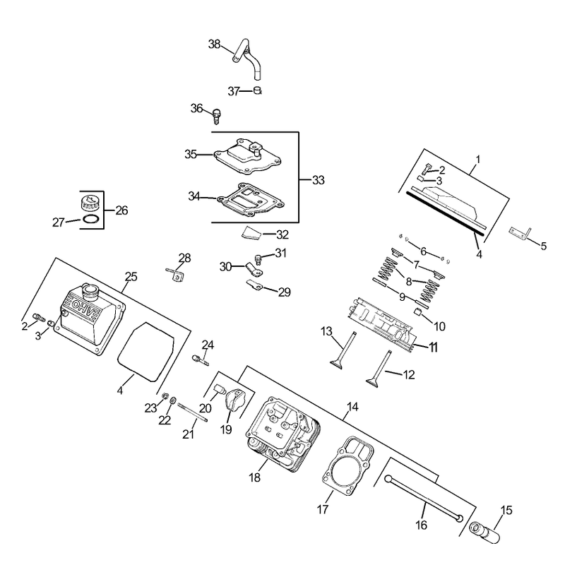Group 4 HeadValveBreather Assembly Kohler CH740-0007
