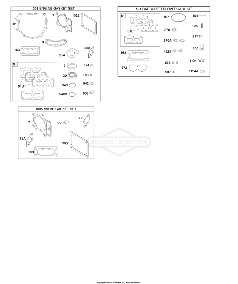 Engine/Valve Gasket Set, Carburetor Overhaul Kit