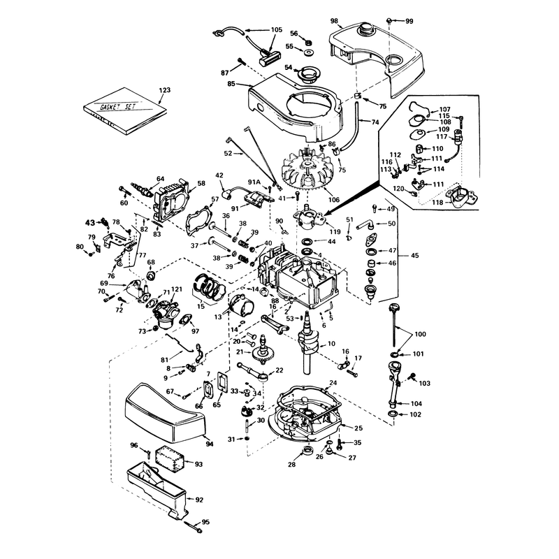 Engine Tecumseh Model No Tnt 100-10065c