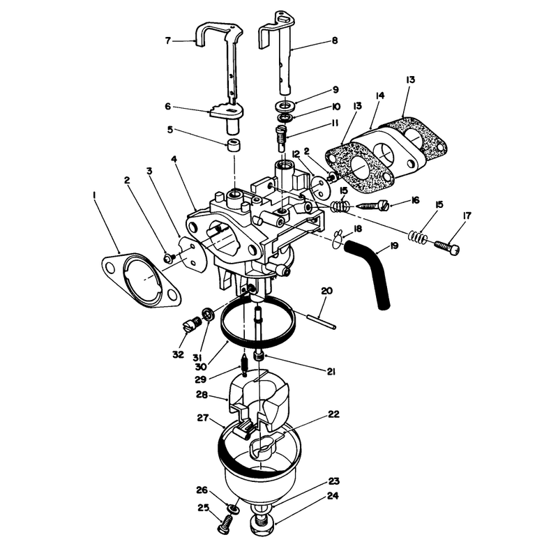 Carburetor Assembly (engine Model No. Vml0-4)
