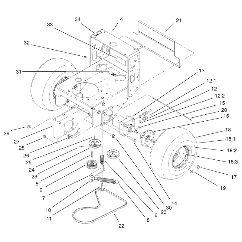 Wheel Motor Pump Idler and Belt Assembly