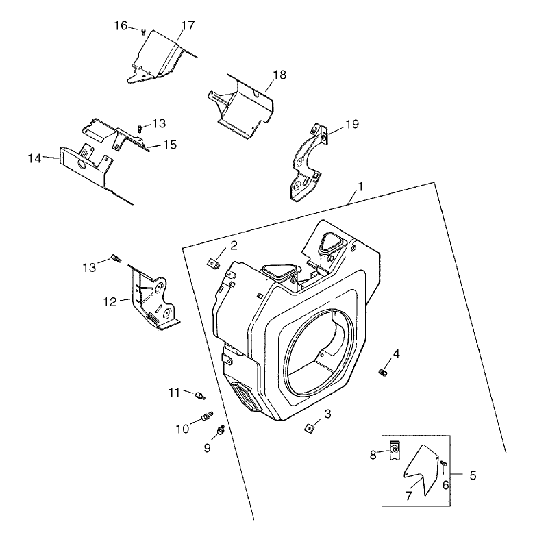 Group 6 Blower Housing and Baffle Assembly Kohler CH25S-68695