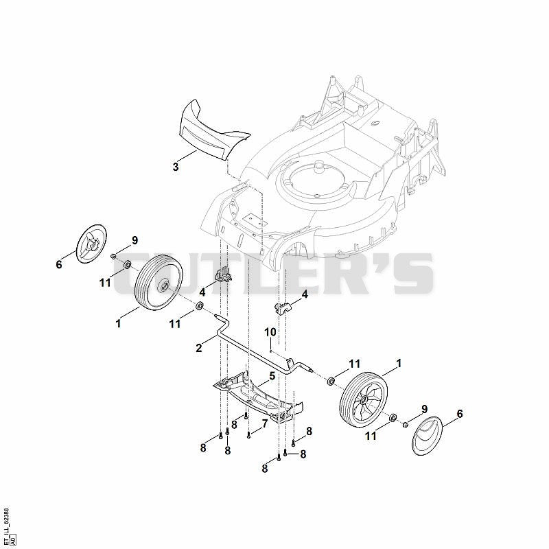 Front axle, cover