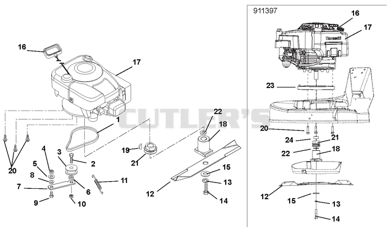 Engine, Blade And Belt