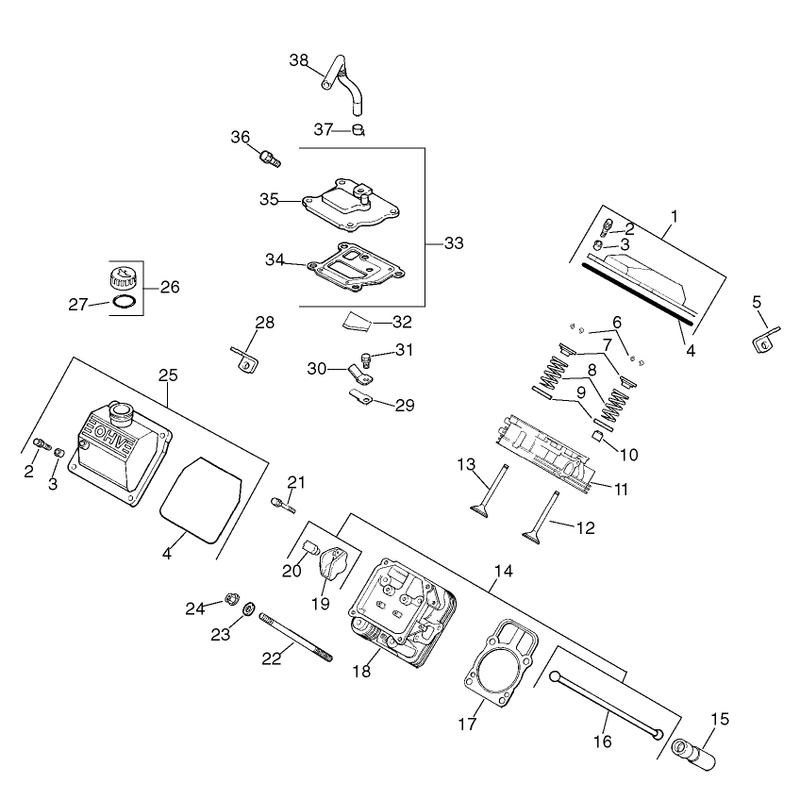 Group 4 HeadValveBreather Assembly Kohler CH20S-64670