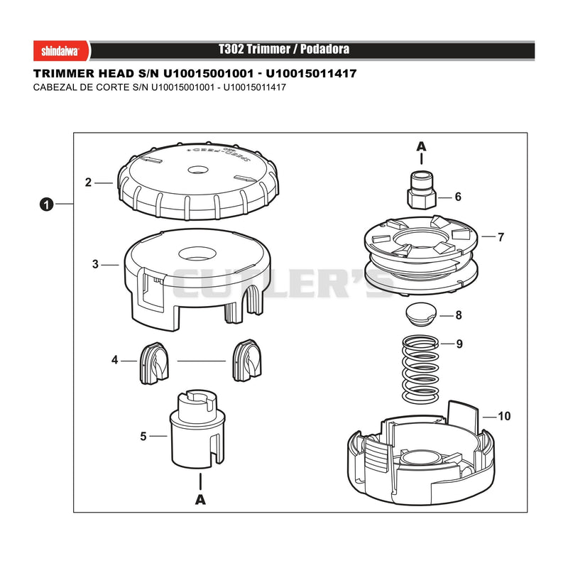 Trimmer Head S/N U10015001001 - U10015011417