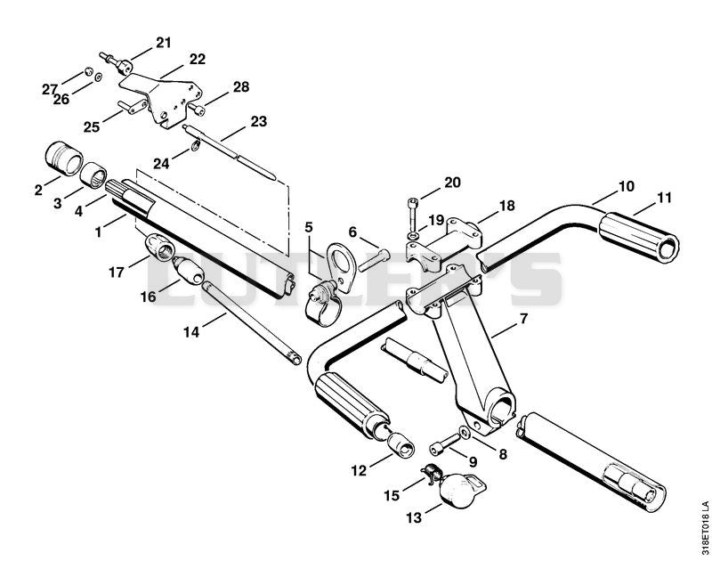 FS 202: Drive tube assembly, Handlebar