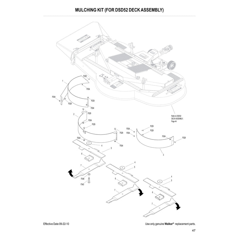 MULCHING KIT (FOR DSD52 DECK ASSEMBLY)