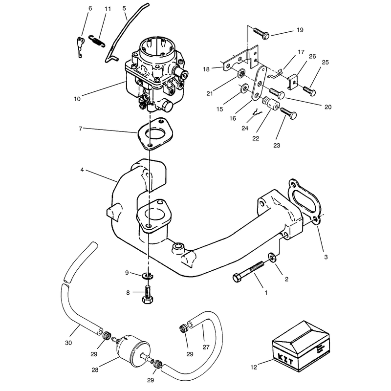 Carburetor and Intake Manifold Assembly