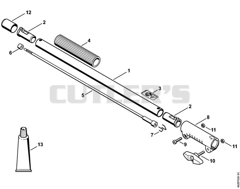 Drive tube extension 0.5 m HL-KM 0°, HL-KM 135°, HT-KM, SP-KM