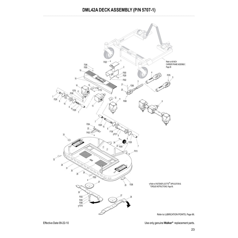 DML42A DECK ASSEMBLY (P/N 5707-1)