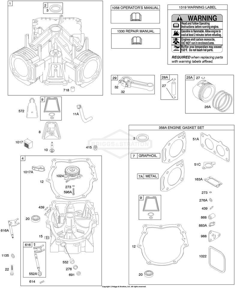 Cylinder, Engine Sump, Gasket Set - Engine, Piston, Rings, Connecting Rod