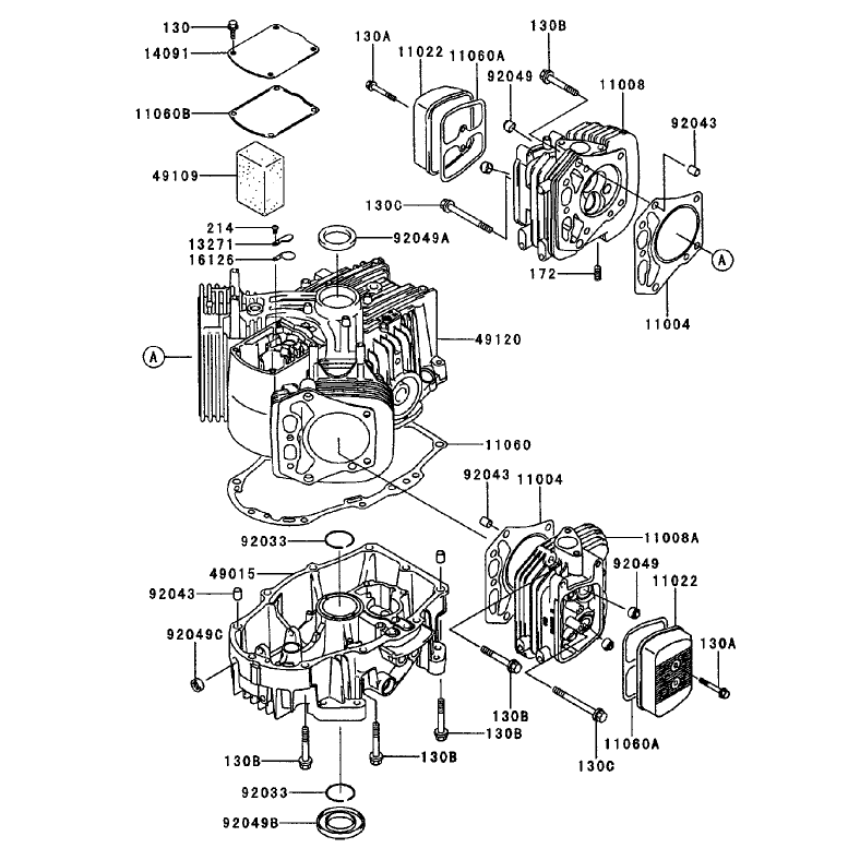 Cylindercrankcase Assembly Kawasaki Fh680v-As10