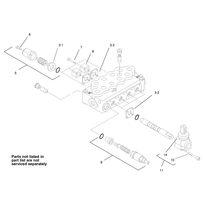 4 Spool Hydraulic Valve Assembly No 99-3070