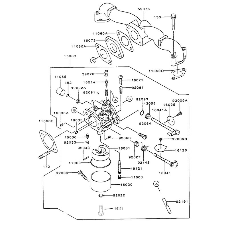 Carburetor Assembly Kawasaki Fh500v-As25