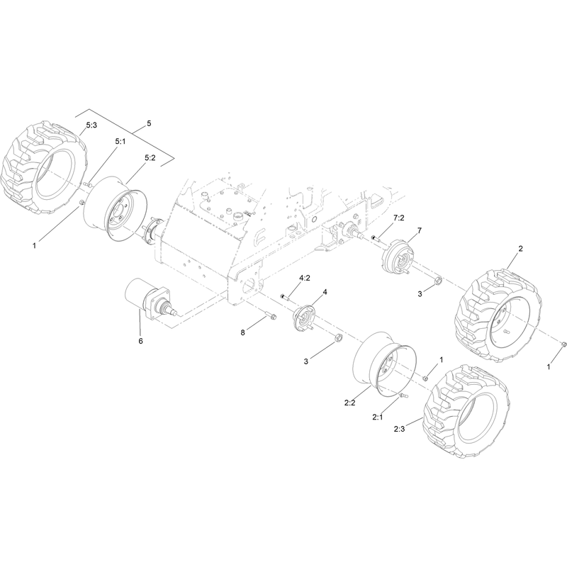 Wheel and Hydraulic Motor Assembly