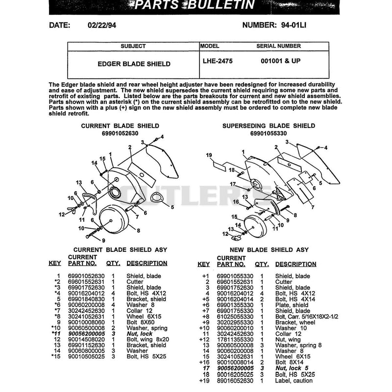 Parts Bulletin Ee 7S