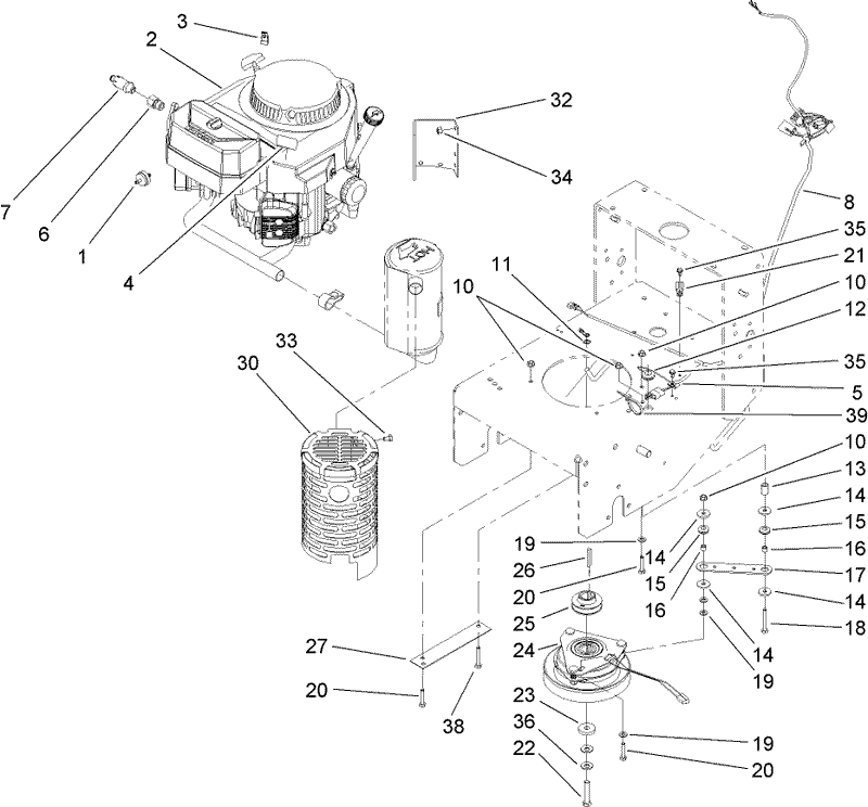 Engine and Clutch Assembly