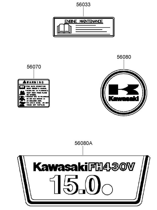 Label Assembly Kawasaki FH430V AS53