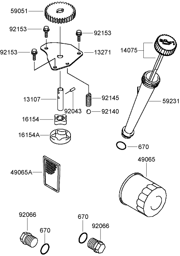 Lubrication Equipment Assembly Kawasaki FH430V AS53
