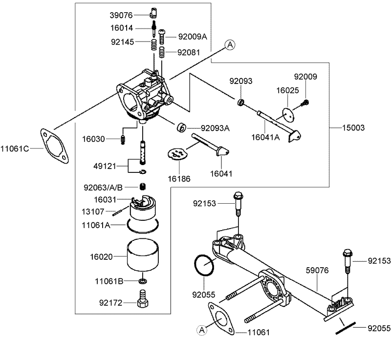 Carburetor Assembly Kawasaki FH430V AS53