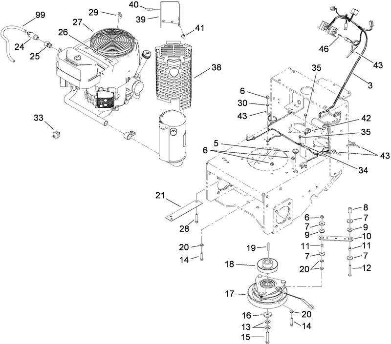 Engine and Clutch Assembly