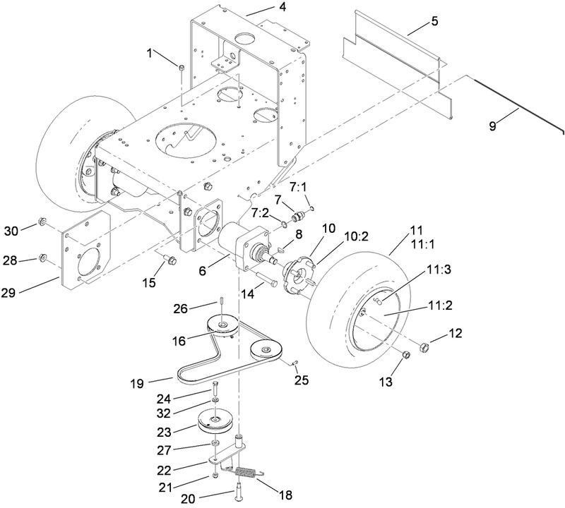 Pump Drive and Wheel Assembly