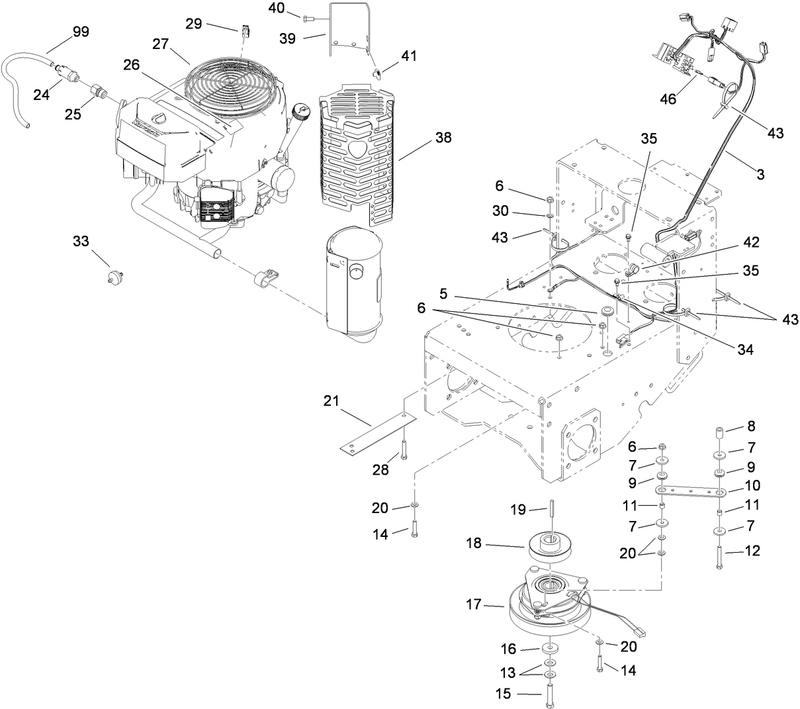 Engine and Clutch Assembly