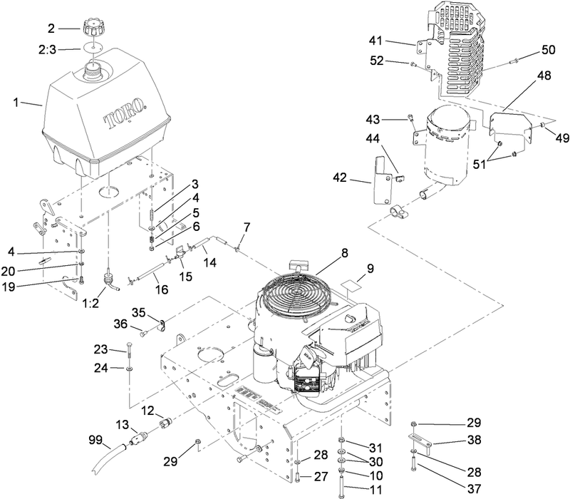 Engine and Fuel System Assembly