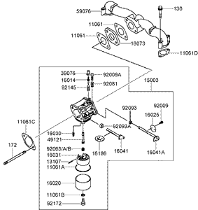 Carburetor Assembly Kawasaki FH541V-DS23