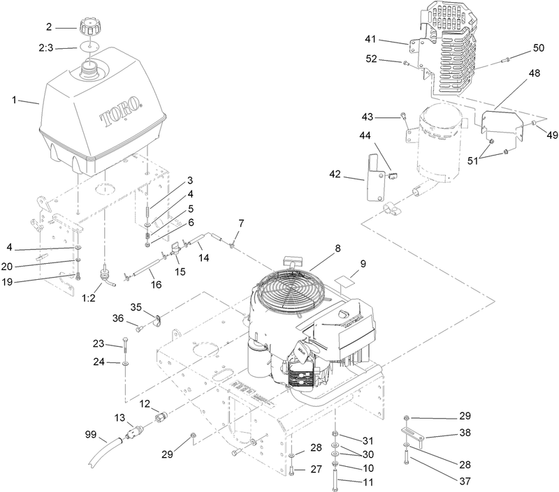 Engine and Fuel System Assembly
