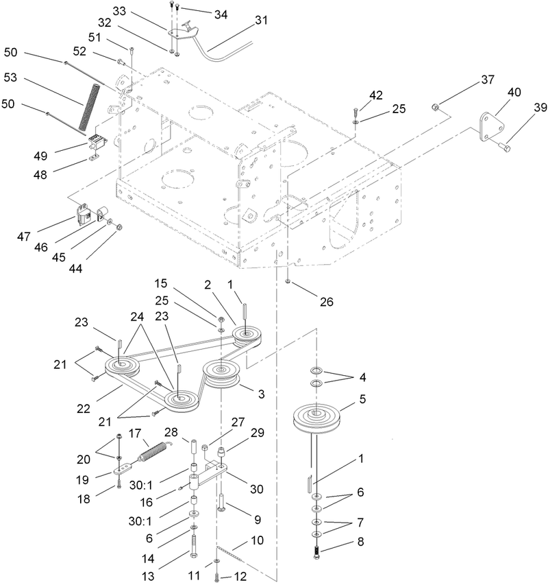 Pump Drive and Engine Pulley Assembly