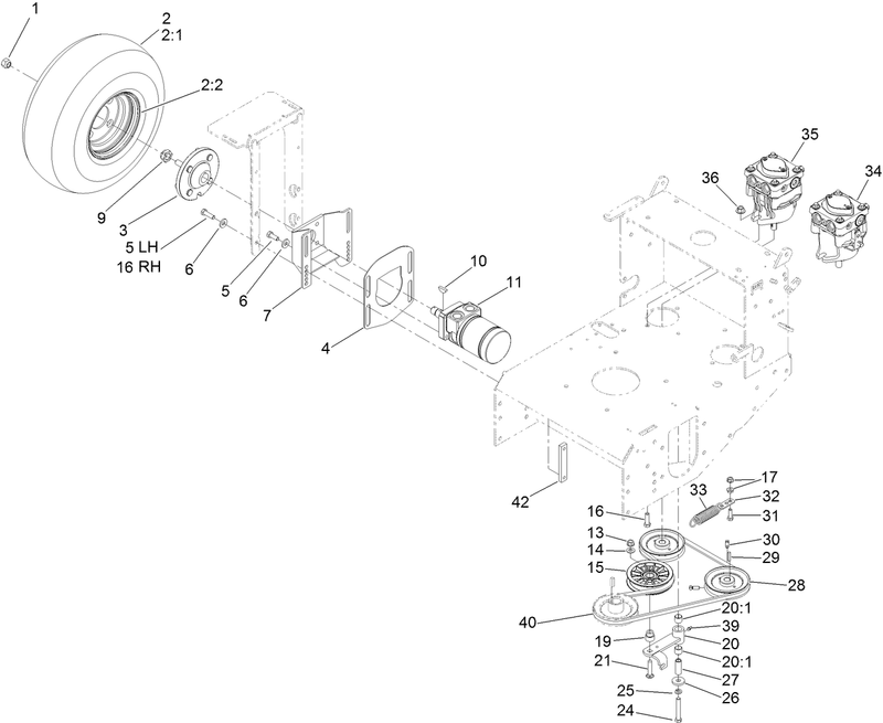 Rear Wheel and Hydraulic Drive Assembly